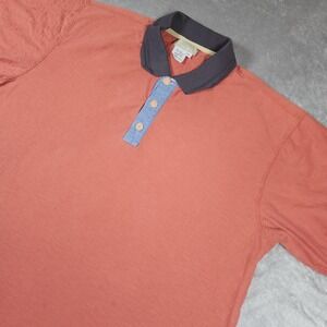 Territory Ahead Polo Shirt Mens XL Rust Orange Contrast Collar Cotton Casual